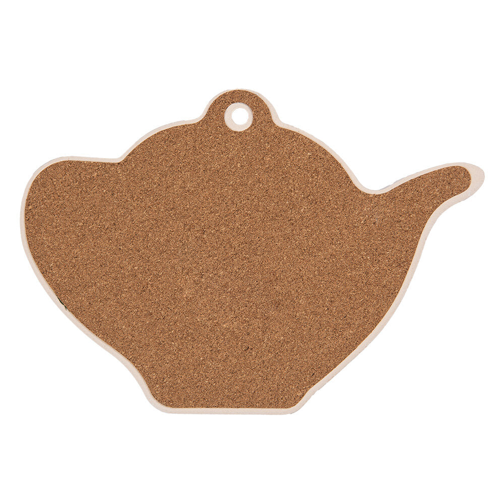 Onderzetter Pannen Theepot keramiek blauw 24x17cm