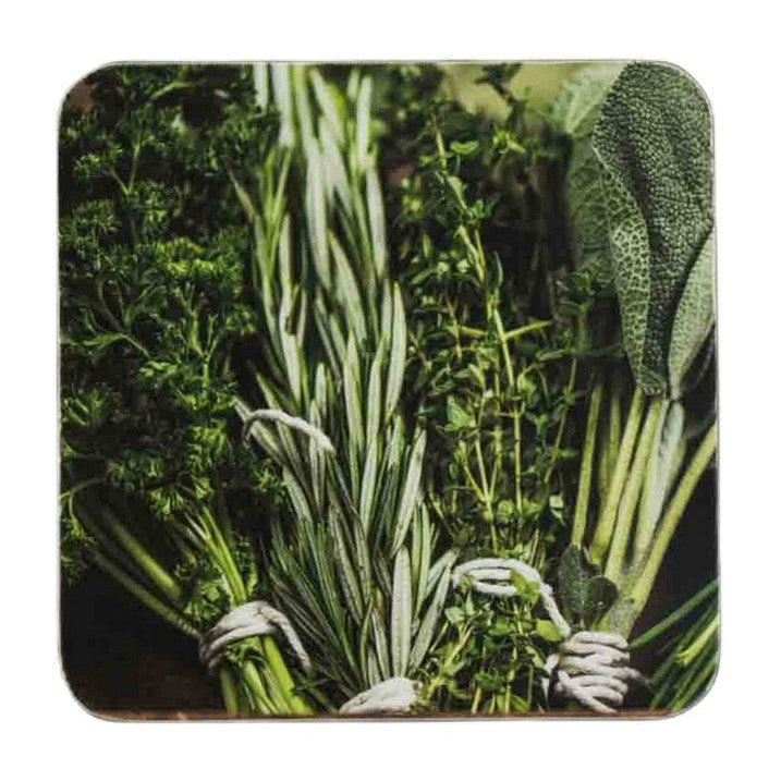 Onderzetters set-van-4 Herbs wit 10x10cm