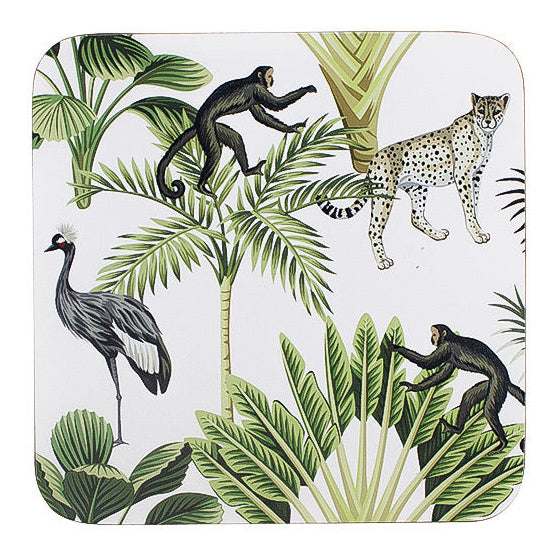 Onderzetters set-van-4 Jungle wit 10x10cm