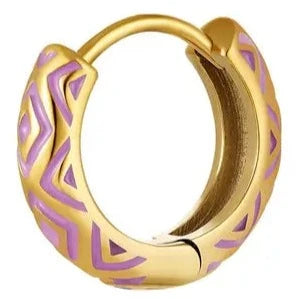 Oorbellen Azteek paars