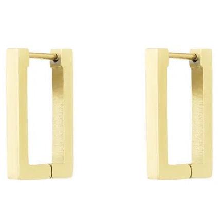 Oorbellen Basic Rechthoek goud M