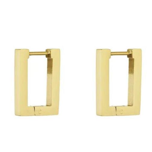 Oorbellen Basic Rechthoek goud S