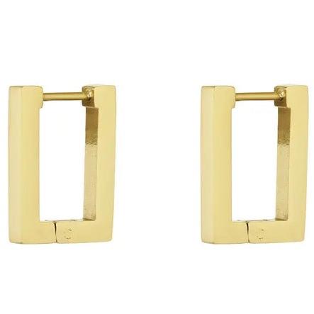 Oorbellen Basic Rechthoek goud S