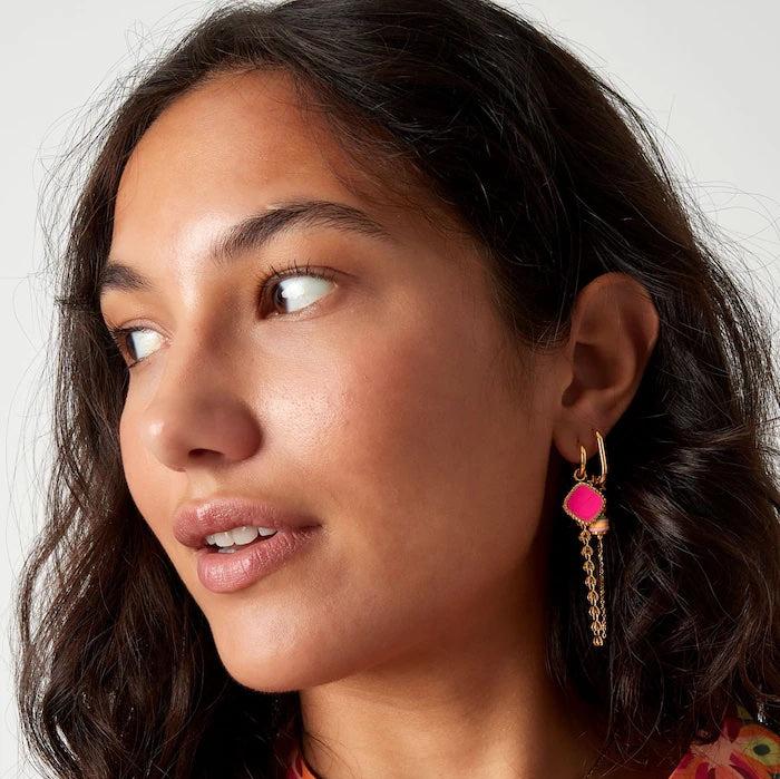 Oorbellen Bedel Jargon kleurrijk goud roze