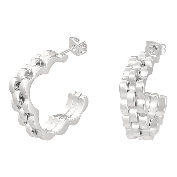 Oorbellen Bloem Schakel zilver