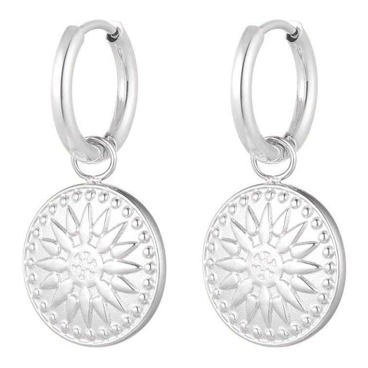 Oorbellen Coin Star zilver