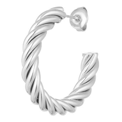 Oorbellen Gedraaid zilver M