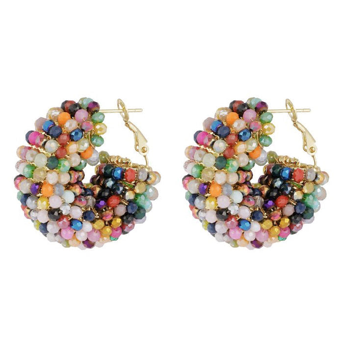 Oorbellen Happy Beads goud multi