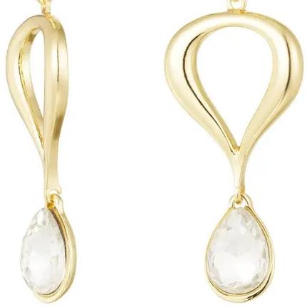 Oorbellen Klassiek met gekleurde hanger goud wit