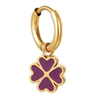 Oorbellen Klaver paars