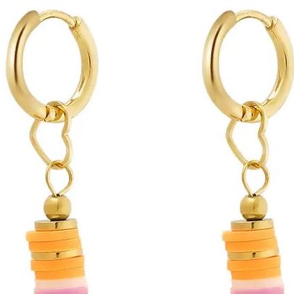 Oorbellen Kralen met Hart goud