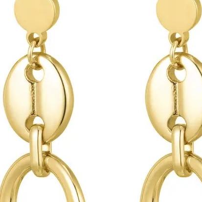 Oorbellen Schakel met Knoopdetail goud