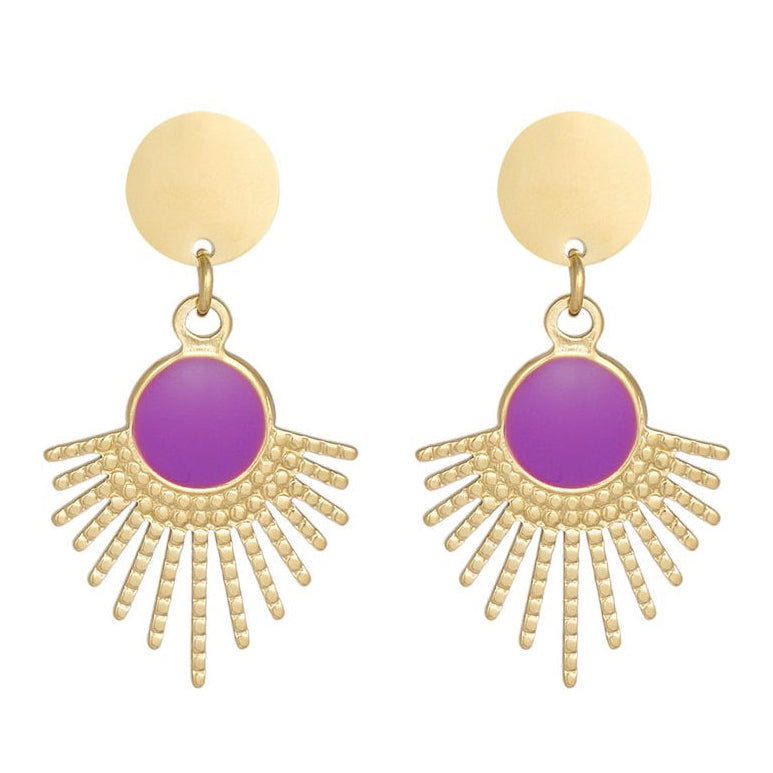 Oorbellen Secret Soul goud paars