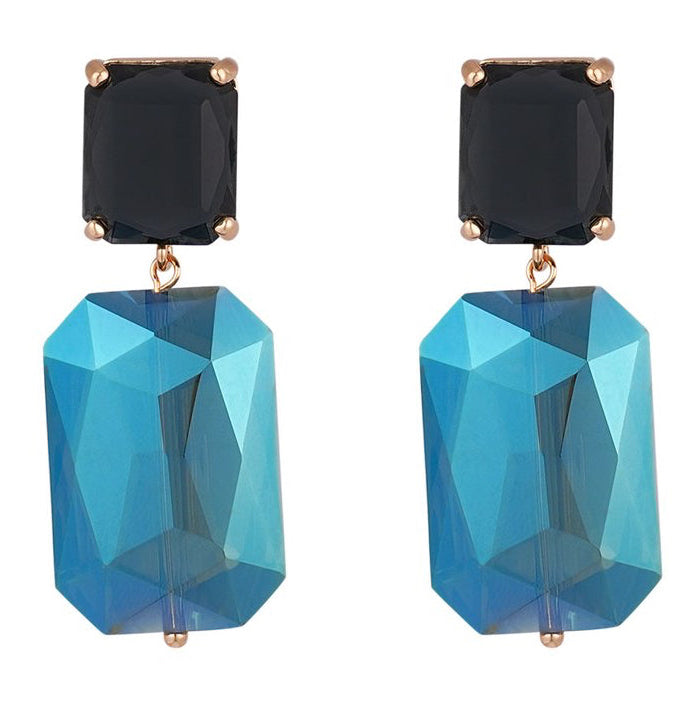 Oorbellen Shine Bright goud blauw