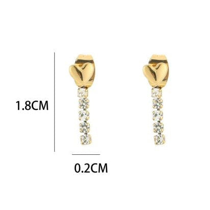 Oorbellen Strass goud maat