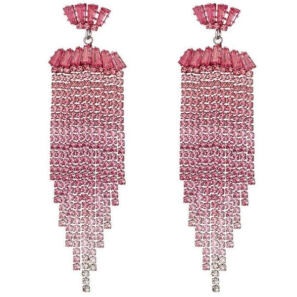 Oorbellen Strass met details roze