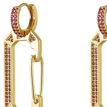 Oorbellen Verguld Zirkoon Koper rood