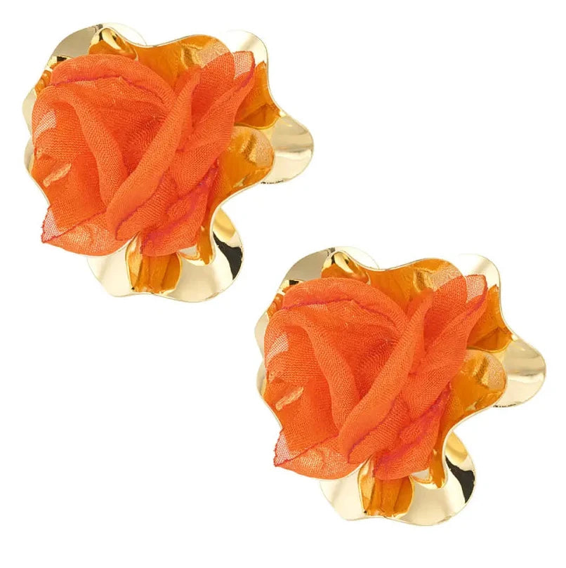 Oorbellen Donker Statement goud oranje