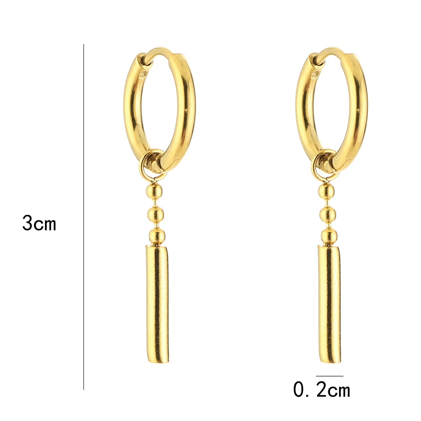 Oorbellen Dotted Bar goud maat