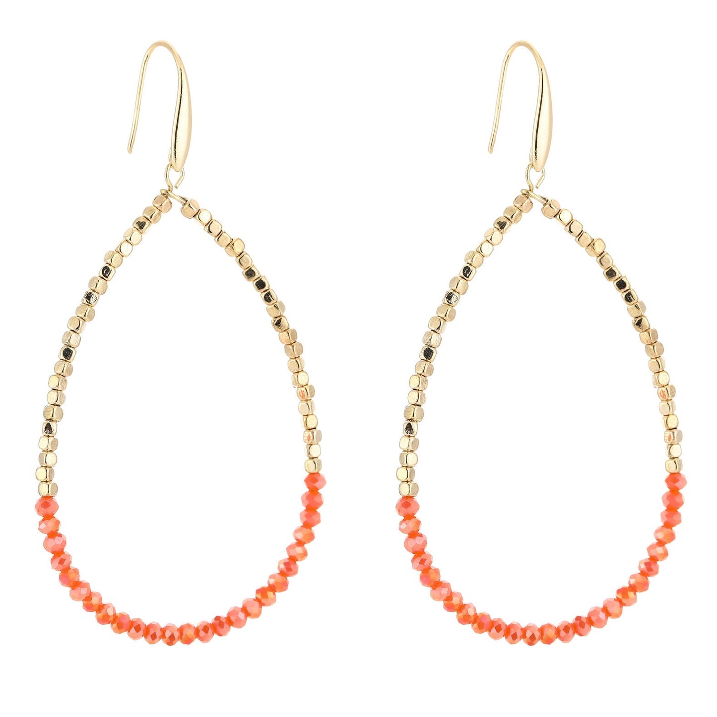 Oorbellen Druppel Double goud oranje