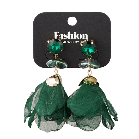 Oorbellen Fall Rose goud groen verpakking