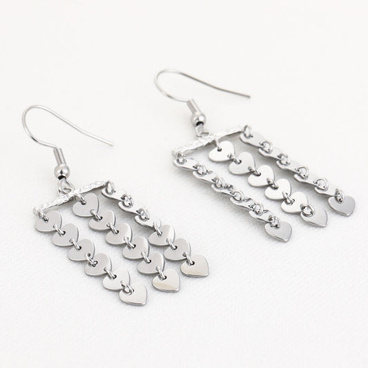 Oorbellen Falling Harts Love zilver liggend