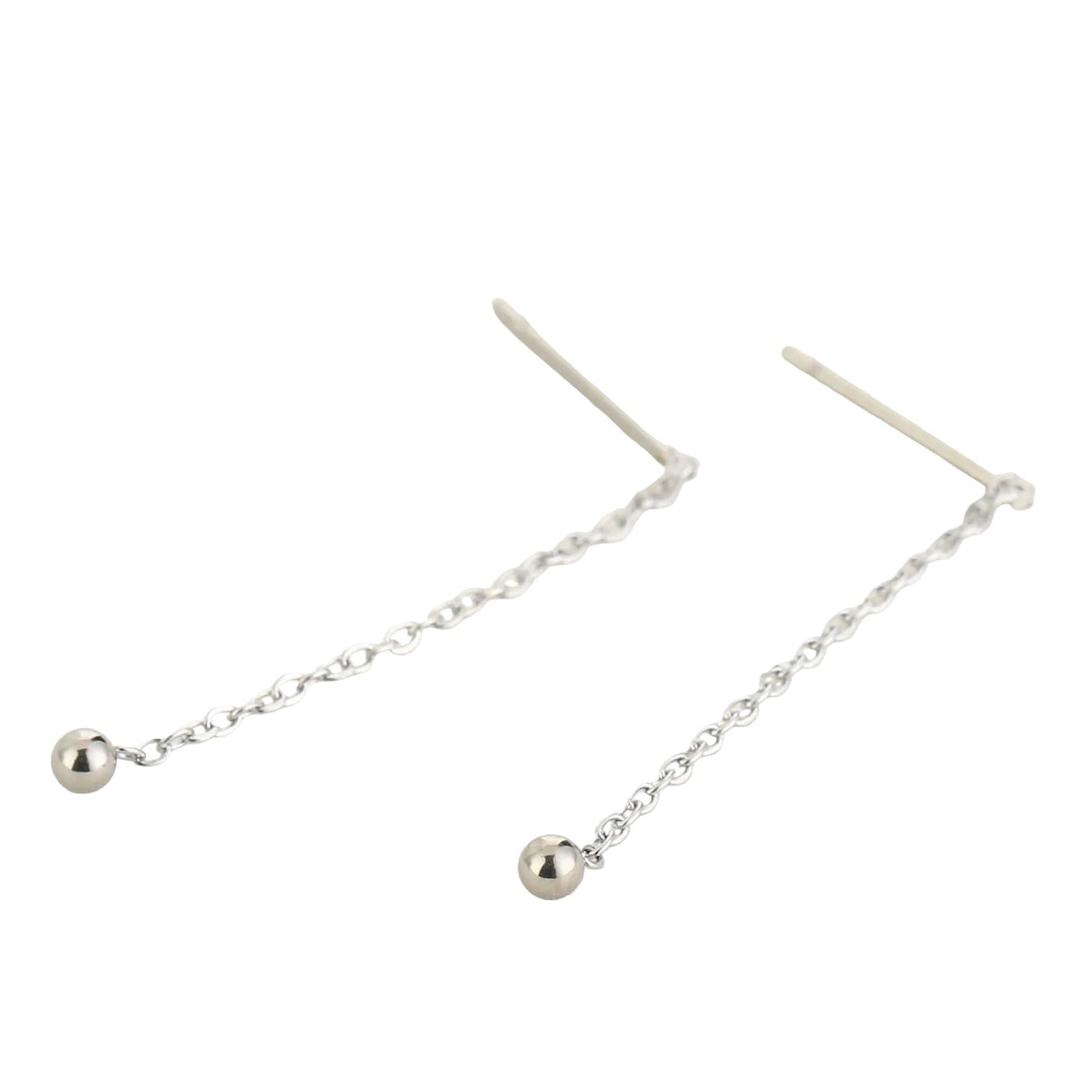 Oorbellen Ketting Balletje zilver liggend