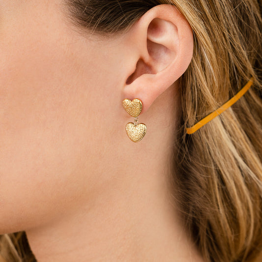 Oorbellen Love Hartjes oorsteker goud model