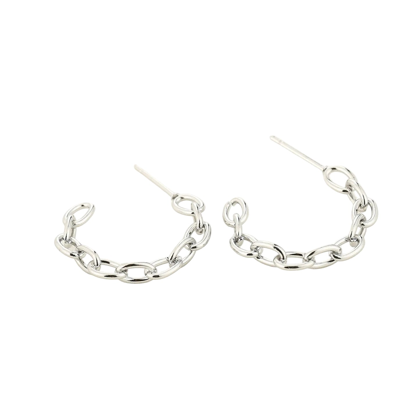 Oorbellen Schakel zilver S liggend