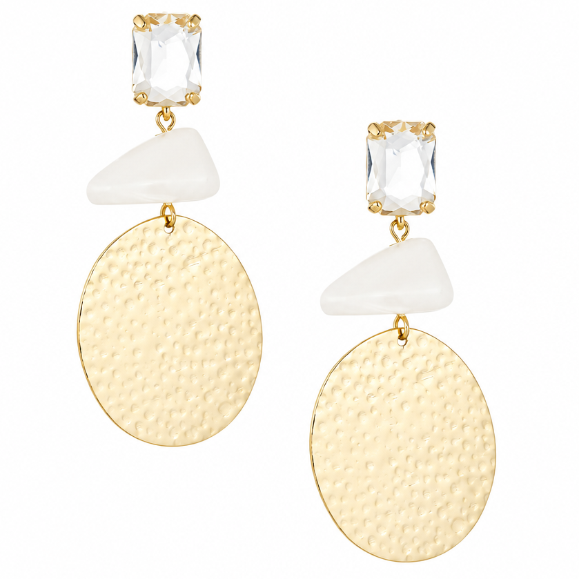 Oorbellen Statement Strandvibe goud wit