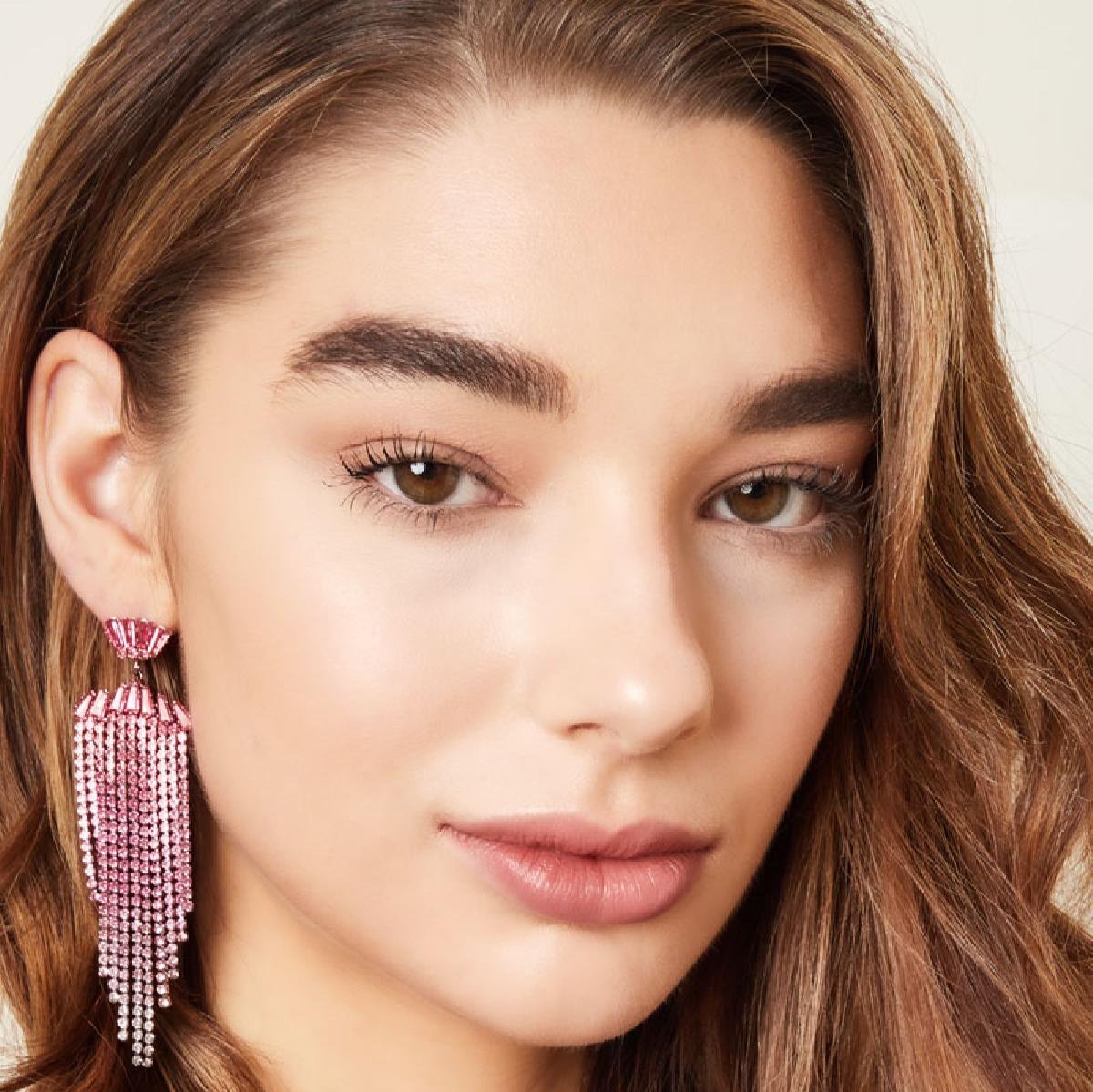 Oorbellen Strass met details roze