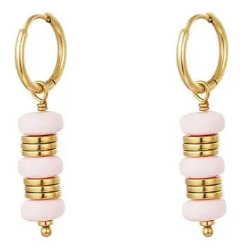 Oorbellen Verano goud roze