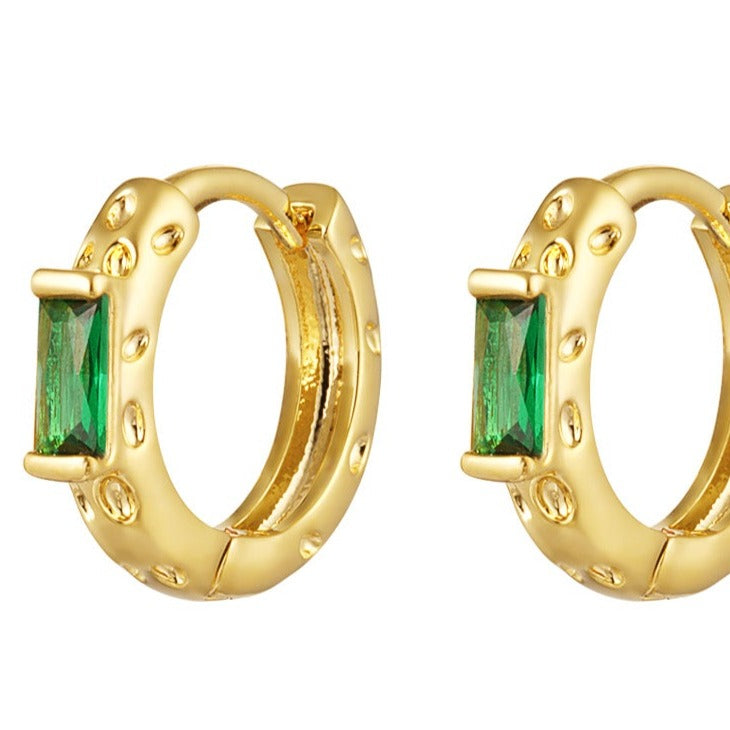 Oorbellen met Steen Koper groen goud