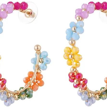 Oorhangers Bloemetjes multi