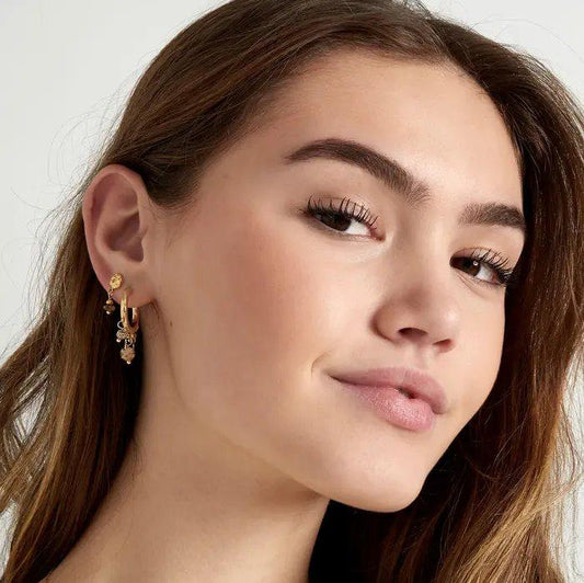 Oorhangers Klassiek Natuursteen goud beige