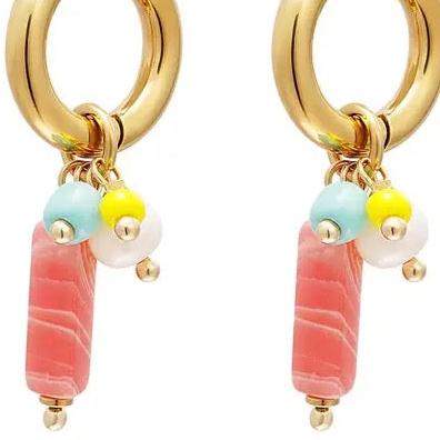 Oorhangers met Bungelende Staaf goud rood