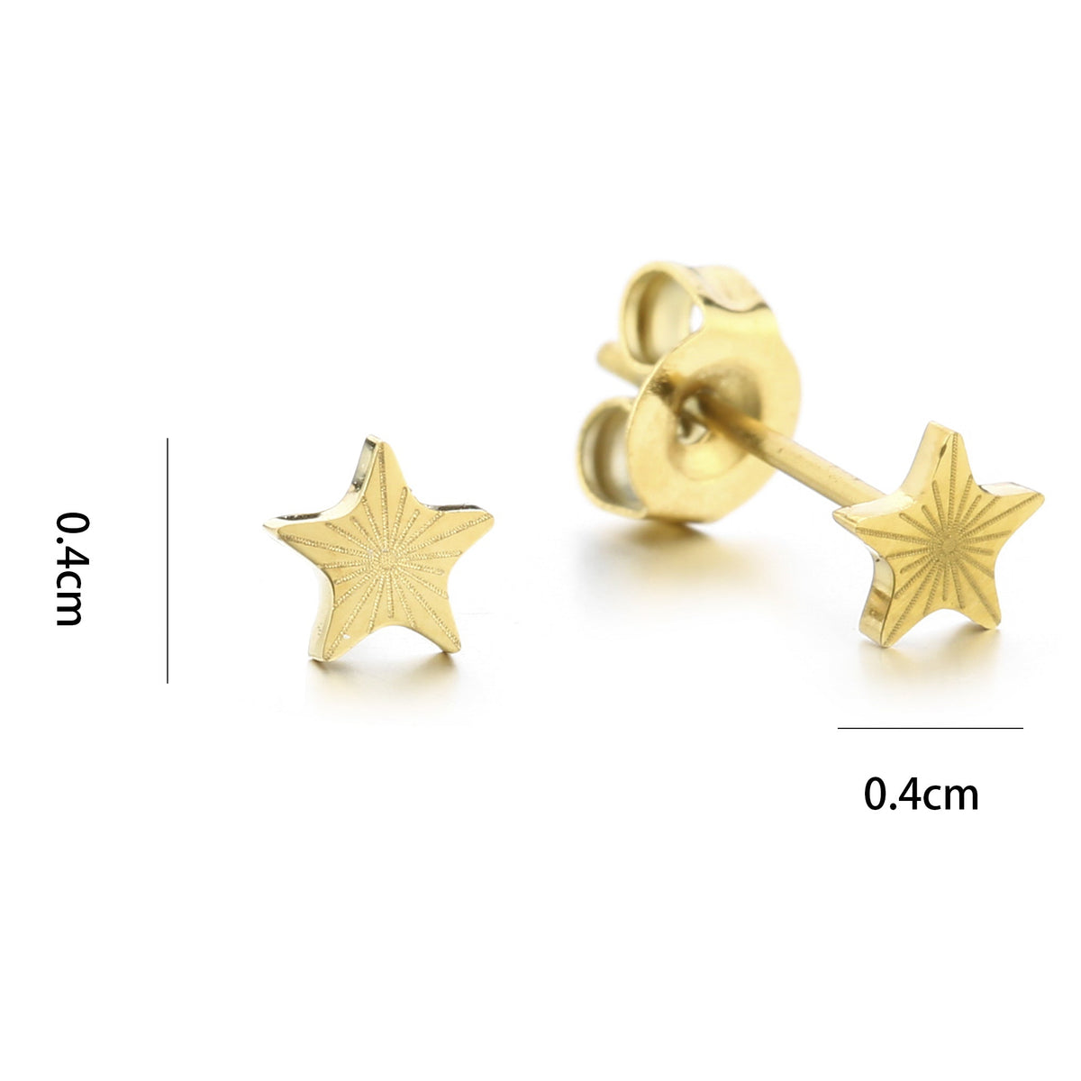Oorsteker Ster Printje goud maat