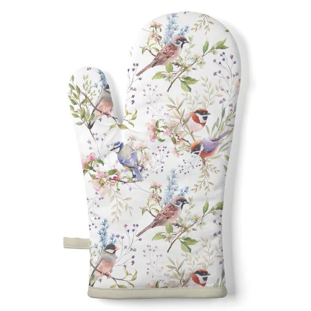 Ovenwant Busy Birds wit roze 30x18cm