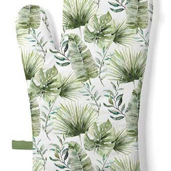 Ovenwant Jungle Leaves Katoen wit 30x18cm