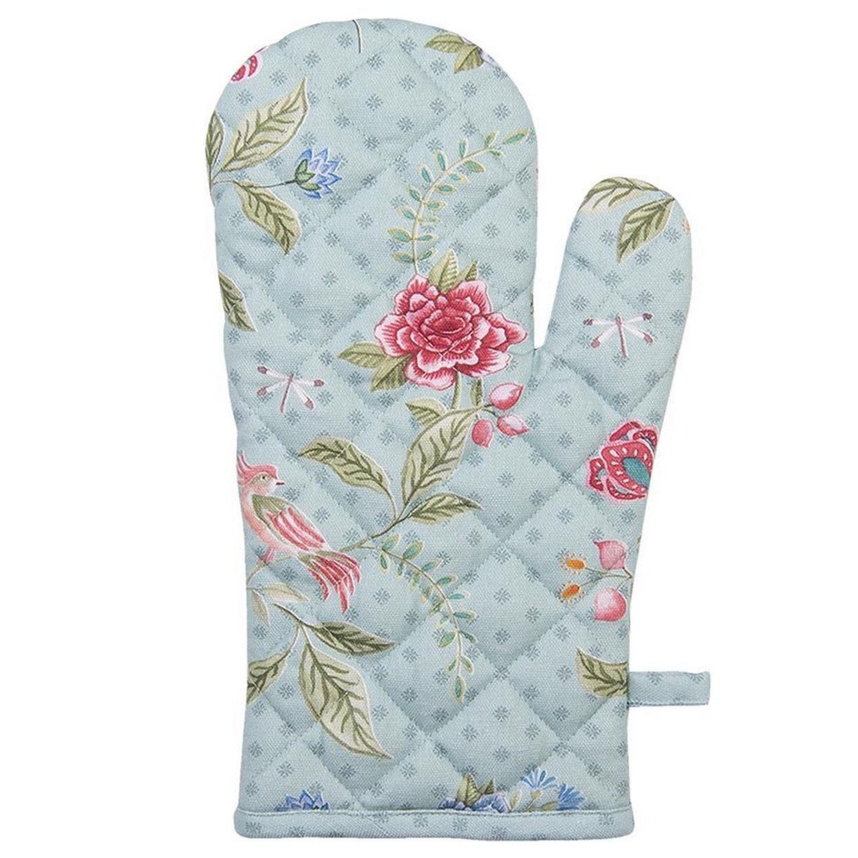Ovenwant Bloemen blauw groen 30x18cm