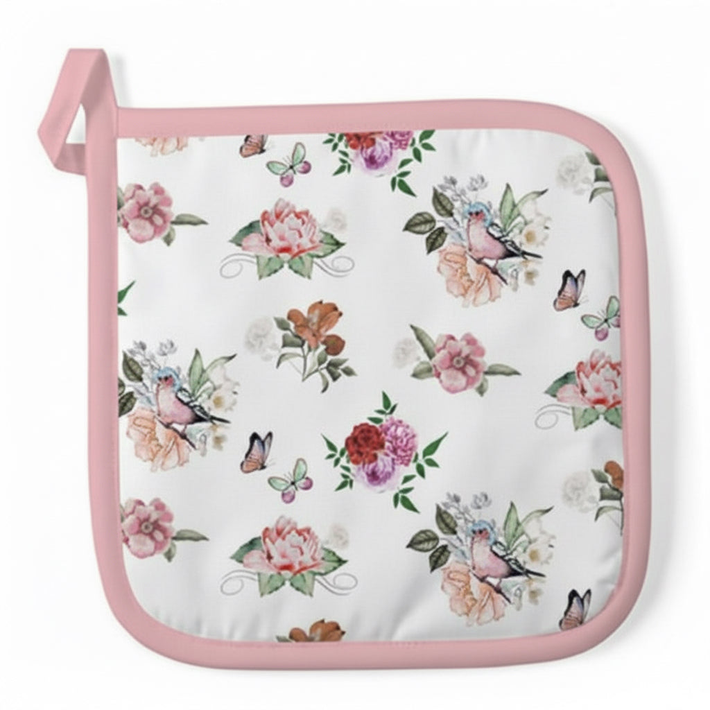 Pannenlap Charlotte wit roze 20x20cm