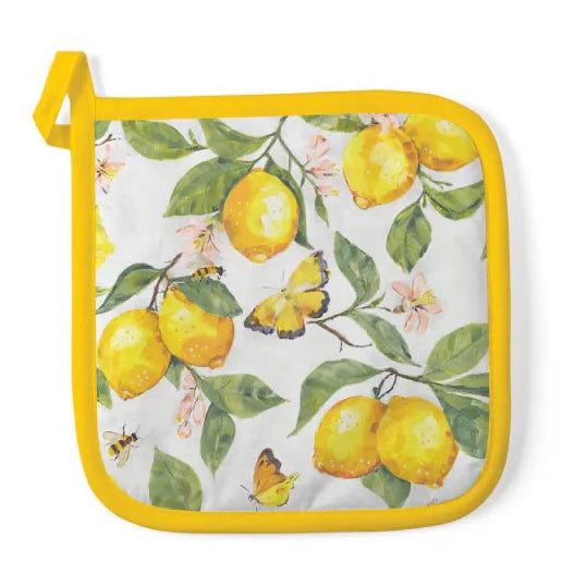 Pannenlap Fresh Lemons wit geel 20x20cm