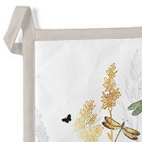 Pannenlap Ornamental Flowers Katoen wit 20x20cm