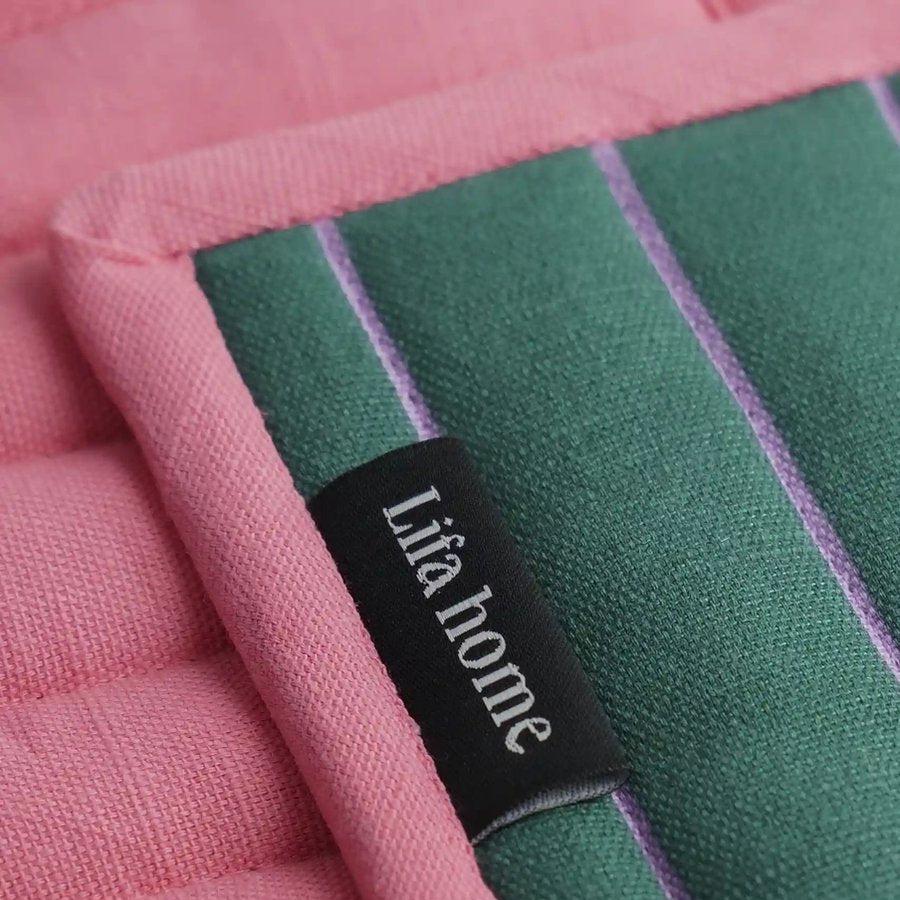 Pannenlappen set-van-2 Vivid Green Purple 20x20cm