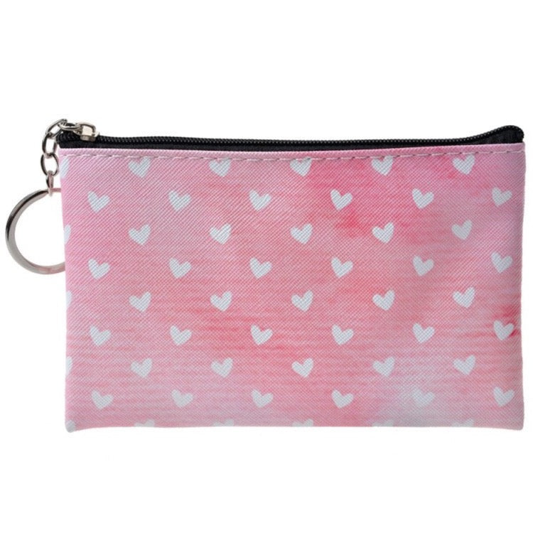 Portemonnee Hartjes roze wit 10x15cm