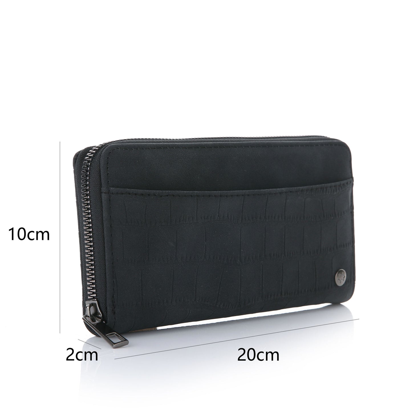 Portemonnee Klassiek Croco zwart 20x10cm maat