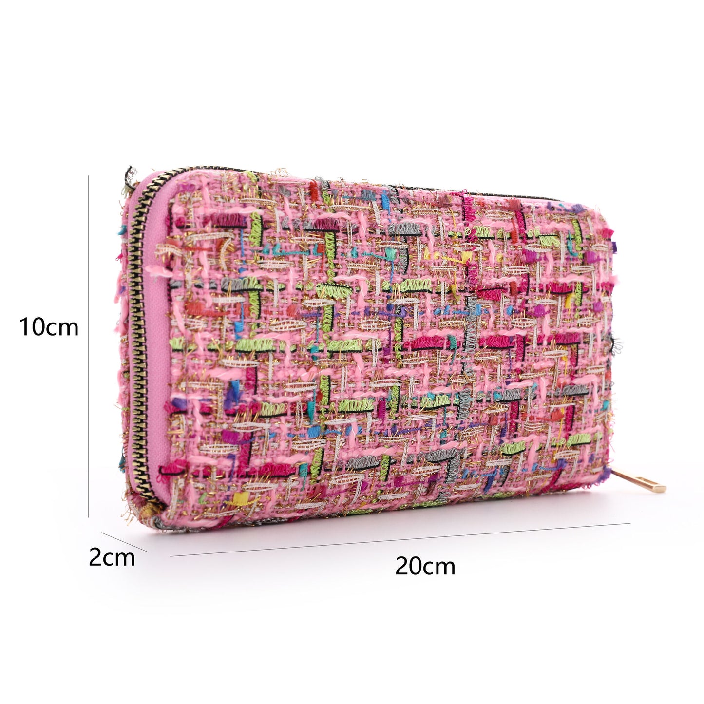 Portemonnee Klassiek Retro roze 20X10cm maat