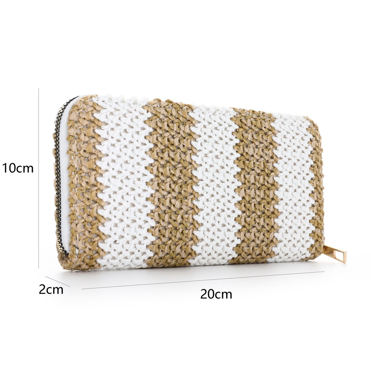 Portemonnee Klassiek Zomer wit beige 20x10cm maat