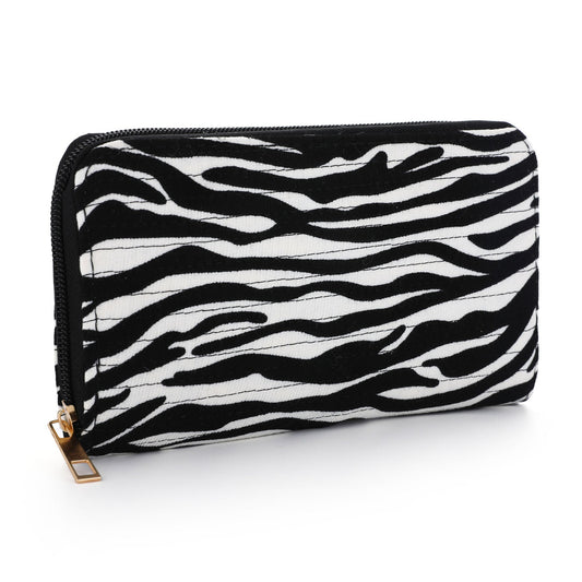 Portemonnee Zebra zwart wit 20x10cm schuin
