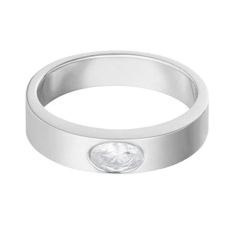 Ring Basic met Steen zilver